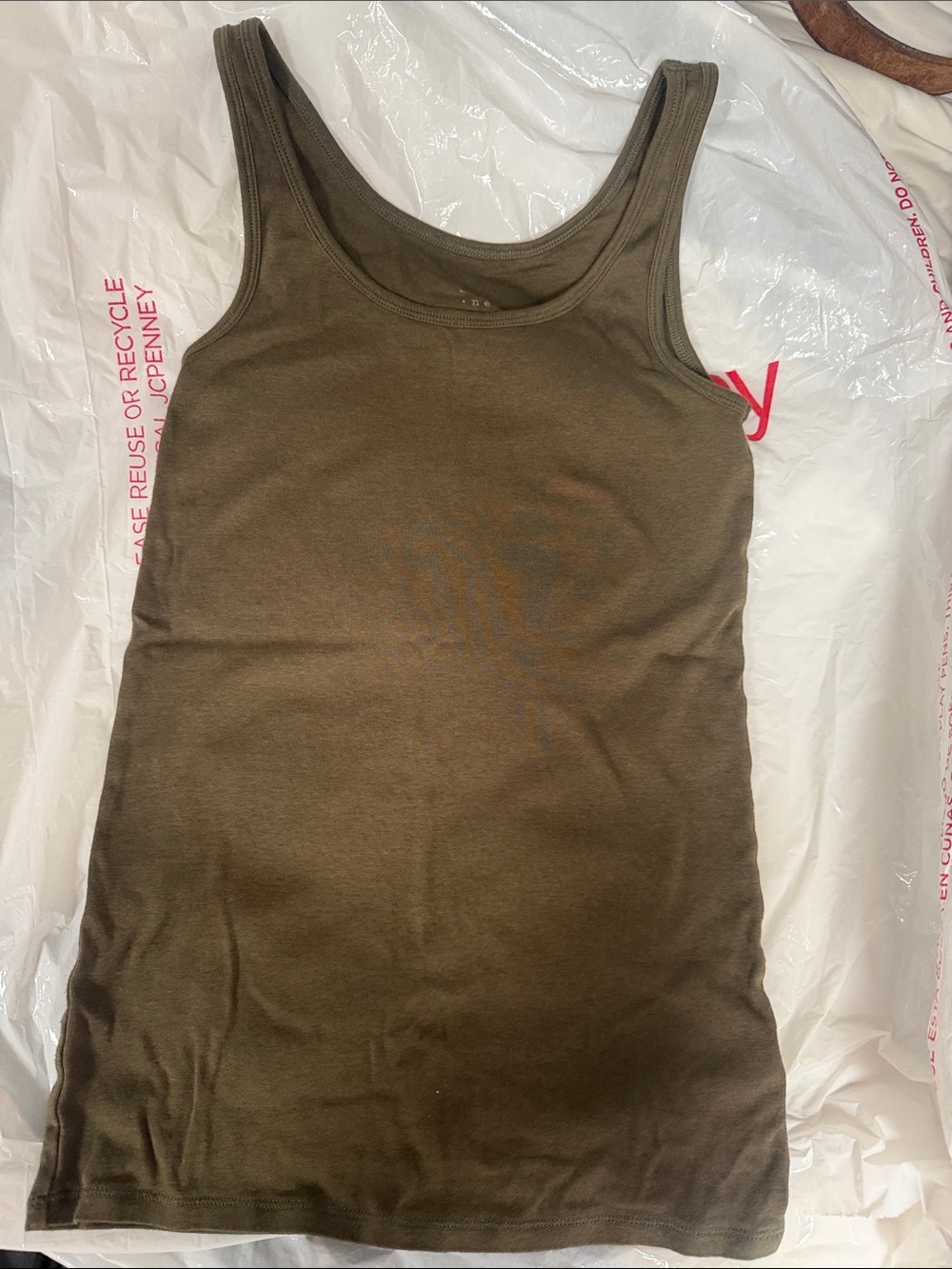 a new day Olive Green Ribbed Tank Top